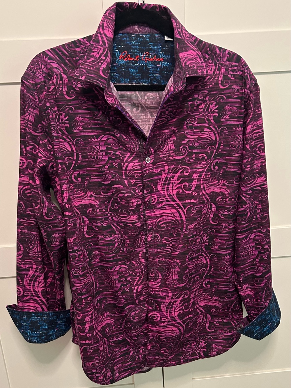 Classic Robert Graham Button Shirt - Pink & Blue